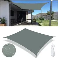 CkeyiN Pro Sonnensegel Wasserdicht,Rechteckig,Sonnenschutz,Reißfest,95% UV Schutz, (Windschutz,Stabil Schattenspender), für Balkon Terrasse Garten