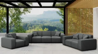 Gartenmöbel-Set SUMMER 3-2-1 wetterfester Stoff NXL Anthrazit