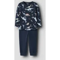 Name It Schlafanzug NMMNIGHTSET NAVY DINO NOOS (Set, 2 tlg) Baumwollmischung, Oberteil mit Dino Druck