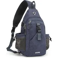 LuxusKollektion Schultertasche Canvas Brusttasche Schultertasche Sling Bag Herren Damen Wandern Blau