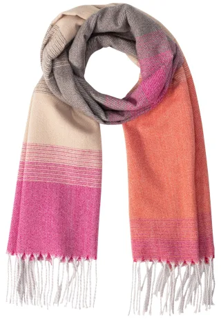 camel active - Softer Webschal mit kariertem Muster magnolia - Gr. - OS