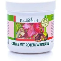 Kräuterhof Handcreme 1x Kräuterhof® Creme mit Rotem Weinlaub (250ml), 1-tlg., Bein- und Fußcreme mit Extrakten aus Rotem Weinlaub & Rosskastanie