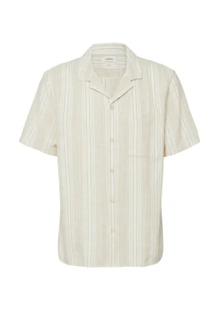 s.Oliver - Hemd weiß/beige - Gr. - XXL