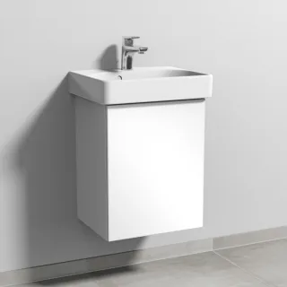 Sanipa 3way Waschtischunterbau zu Geberit Smyle Square Waschtisch mit 1 Tür, Weiß-Glanz SF66978