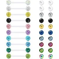 LuxusKollektion Brustwarzenpiercing Zungenpiercing Kunststoff Bioflex 12mm 16mm 18mm 14g 1,6*16mm