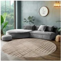 SIMPEX24 Designteppich Boho Design, Rund, Höhe: 8 mm, Teppich Wohnzimmer, Schlafzimmer, Gästezimmer