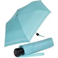 Knirps® Taschenregenschirm Kinderschirm 4Kids reflective mit Reflexborte, Sicherheit auf dem Schulweg, leicht, uni, capri