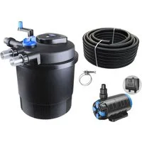 Aquaone Teichfilter Druckteichfilter Set CPF 20000 regelbare Eco Pumpe 10m Schlauch Nr.39