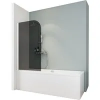 Schulte Badewannenfaltwand 80 x 140 cm pendelbar, Sicherheitsglas, (1 tlg), Dekor Grau-Anthrazit Duschwand Badewanne