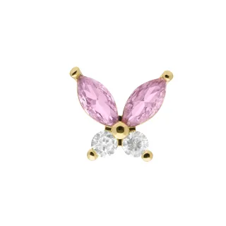 Luxenter Piercing mit mehrfarbigen Zirkonia, 18 Karat Gelbgold - Suife