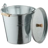 relaxdays Mülleimer Ascheeimer mit Deckel 12,5 Liter