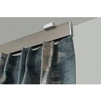 GARESA Gardinenstange FLAT, 1-läufig, Wunschmaßlänge, verschraubt, Aluminium, Rechteckprofil, perfekter Lauf, modern, verlängerbar, mit Endkappe