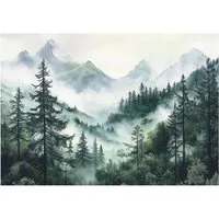 Wallarena Fototapete Wald Bäume - Mehrfarbig - Modern - Vlies - Schlafzimmer, glatt, (8 St), 400x280cm