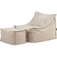 icon Sitzsack Erwachsene Outdoor Sessel und Fußhocker aus Olefin „Alto" (Spar-Set, 1 x Sitzsack-Sessel, 1 x Fußhocker), Sitzsack XXL, Made in Germany, für Erwachsene & Kinder, mit Füllung