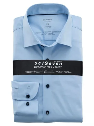 OLYMP - Body Fit: Langarmhemd blau - Gr. - 39
