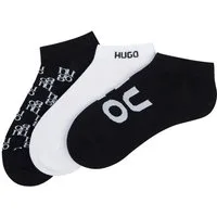 HUGO Sneakersocken (3-Paar) verstärkte Fersen- und Zehenpartie