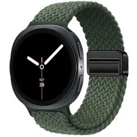 Wigento Smartwatch-Armband Für Samsung Galaxy Watch 8 / 8 Classic Magnetisches Nylon Band D- Grün, Atmungsaktiv, verstellbar, magnetisch