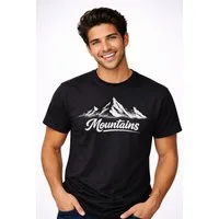 Banco T-Shirt Herren Mountain Print Shirt (Einzelartikel) Hochwertiger Grafik-Print, weiche Haptik, formbeständig