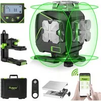 Huepar Kreuzlinienlaser Huepar S04CG LCD-Bildschirm 4D Laser mit Halterung und Hebebasis