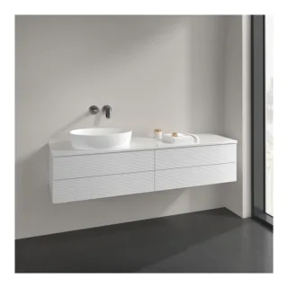 Villeroy und Boch Antao Waschtisch-Unterschrank L26110GF 160x36x50cm, Waschbeckenplattenfarbe Lack, glossy white lacquer, mit Beleuchtung