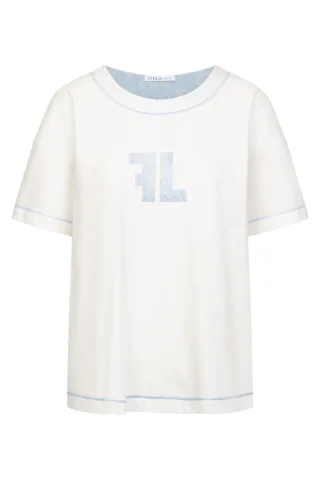 Féraud - Shirt 3261055 logoprint blue - Gr. - 40