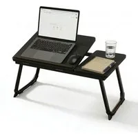 relaxdays Laptoptisch Höhenverstellbarer Laptoptisch, Schwarz-Schwarz