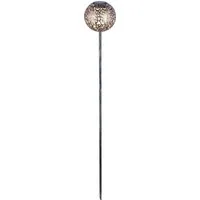 Dehner LED Solarleuchte Solarstab Luanda, Lichtfarbe warmweiß, Ø 16 cm, Höhe 120 cm, Warmweiß, Dekostab in Rostoptik, wetterfest, solarbetrieben