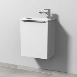 Sanipa 3way Waschtischunterbau zu Duravit ME by Starck Waschtisch mit 1 Tür, Weiß-Soft UM72043