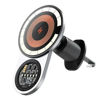 A8 Magnetic Car Mount Wireless Charger Holder 15W Fast Wireless Charging 1200g Strong Suction 360° Adjustable for iPhone