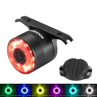 ROCKBROS Q1 MAX RGB Bicycle Taillight Vibration Sensor Smart Brake Sensing USB Charging Light Sensing Bike Rear Lights f