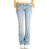 be styled Bootcut-Jeans Hüftige Bootcut Jeans Hose Slim fit Schlagjeans - Damen - j33L-1 offener Saum