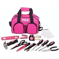 P & K Werkzeugtasche 77 teiliges Werkzeugset in Pink - Praktische Tasche inklusive