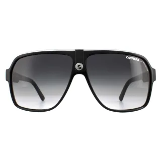 Carrera Aviator Unisex-Sonnenbrille in Schwarz-Weiß-Grau mit Farbverlauf