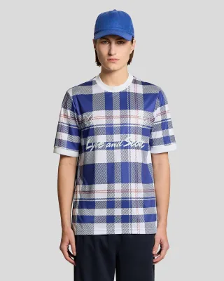 Sportliches Tartan-Karo Fußballshirt