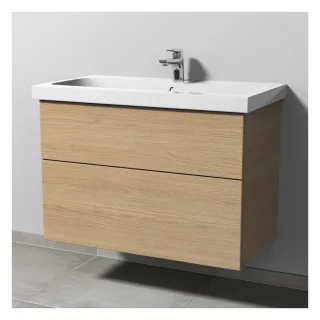 Sanipa 3way Waschtischunterbau zu Geberit iCon Light Waschtisch mit 2 Auszügen, Eiche-Nordic SM57548