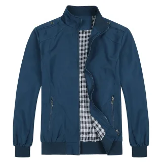 Herren Bomberjacke mit Stehkragen, ¨¹bergangsjacke f¨¹r den Herbst, l?ssige Sportjacke Blau
