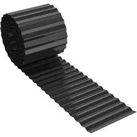 FIVMEN Rasenkante 5m/10m Beetbegrenzung aus Metall Beetumrandung Verzinkt, 15cm/18cm Hoch, Silber/Schwarz/Rost, Rasenbleche Mähkante Flexible Rasen Umrandung