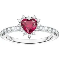 THOMAS SABO Fingerring Romance Herz-Ring, mit Zirkonia (synth), Rubin