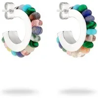 Tamaris Paar Creolen Schmuck Geschenk Edelstahl Ohrringe All About Beads, mit Naturstein