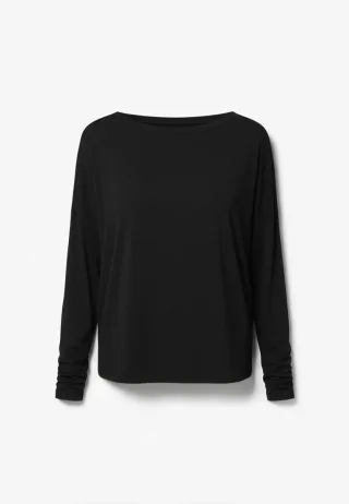 Viscose Oversize Longsleeve SCHWARZ