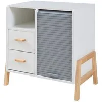 en.casa Kommode, Sideboard »Kvaefjord« 66x60x40 cm mit einer Jalousietür Weiß/Grau