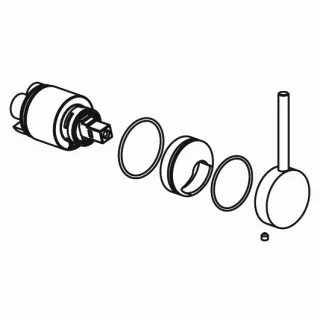 KWC Hebel-Kappe-Patrone LIVELLO, rf Stahl Ersatzteilset(ab10/17),538024 538024