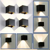 WILGOON LED Wandleuchte 6W LED Aluminium Wandlampe mit Austauschbarer, Auf & ab Einstellbarer, LED fest integriert, warmweiß, verstellbarer Wandstrahler für Wohnzimmer Schlafzimmer Treppen Flur