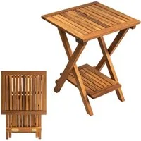 Spetebo Beistelltisch Akazie Beistelltisch geölt für Außen - 35 x 35 cm (Anzahl, 1-St., Stück), Reines Naturprodukt