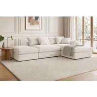 OTTO home Ecksofa Cosy Lounge L-Form, Breite 333 cm, Mega-Sofa mit Cordstoff bezogen, mit Federkern & 4 Zierkissen