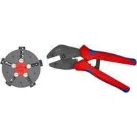 MultiCrimp 97 33 02, mit Wechselmagazin, Crimpzange rot/blau, inkl. 5 Crimpeinsätzen