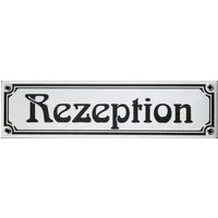 Elina Email Schilder Hinweisschild "Rezeption", (Emaille/Email)