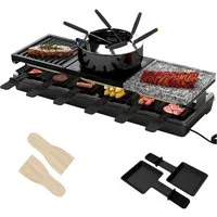 FIVMEN Raclette Grill Tischgrill Elektrisch Antihaftbeschichteter Grillplatte