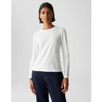 OPUS Longsleeve SIMOOK aus nachhaltiger Baumwolle schmale Passform, elastischer Stoff, dezente Struktur
