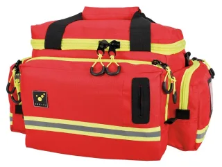 Notfalltasche | tee-uu | MIC-S | rot | 11,5L großes Hauptfach mit 2 Trennstegen | 2 Seitenfächer | Frontfach | Handschuh-Spender | robust | gepolstert